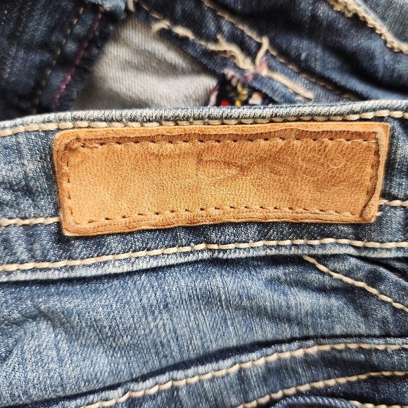 Vigoss Bootcut Blue Denim 5-Pocketed Double Stitch Embellished Womens Jeans 3/4 - Picture 12 of 12